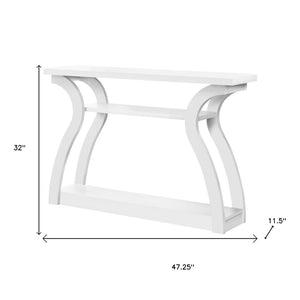 HomeRoots 47" White Console Table - Versatile Storage Solution for Entryways, Living Rooms, and Home Offices 332809