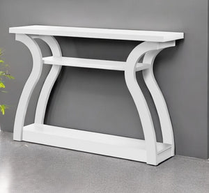 Homeroots 47" White Floor Shelf Console Table With Shelves   332809