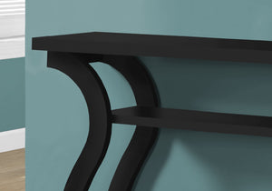 HomeRoots 47" Sleek Black Console Table with Dual Shelves for Stylish Storage in Entryways and Living Rooms 332810