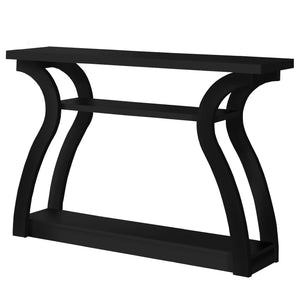 Homeroots 47" Black Floor Shelf Console Table With Shelves   332810