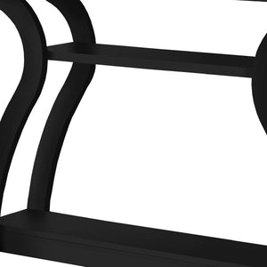Homeroots 47" Black Floor Shelf Console Table With Shelves   332810