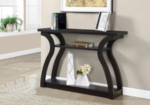 Homeroots 47" Espresso Floor Shelf Console Table With Storage   332813