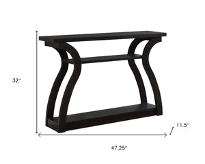 HomeRoots 47" Espresso Console Table with Storage Shelf - Stylish, Durable, Versatile for Any Space 332813