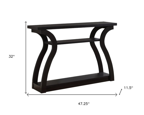 HomeRoots 47" Espresso Console Table with Storage Shelf - Stylish, Durable, Versatile for Any Space 332813