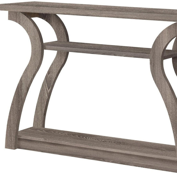 HomeRoots 47" Taupe Console Table with Storage - Modern Design for Entryway, Living Room, or Behind Sofa 332814