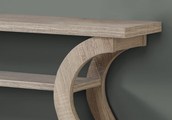 HomeRoots 47" Taupe Console Table with Storage - Modern Design for Entryway, Living Room, or Behind Sofa 332814
