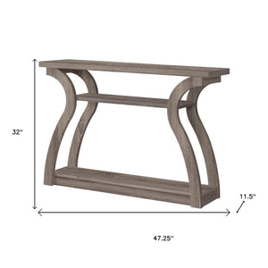 HomeRoots 47" Taupe Console Table with Storage - Modern Design for Entryway, Living Room, or Behind Sofa 332814