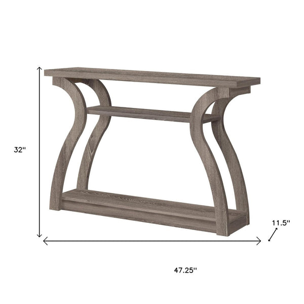 HomeRoots 47" Taupe Console Table with Storage - Modern Design for Entryway, Living Room, or Behind Sofa 332814