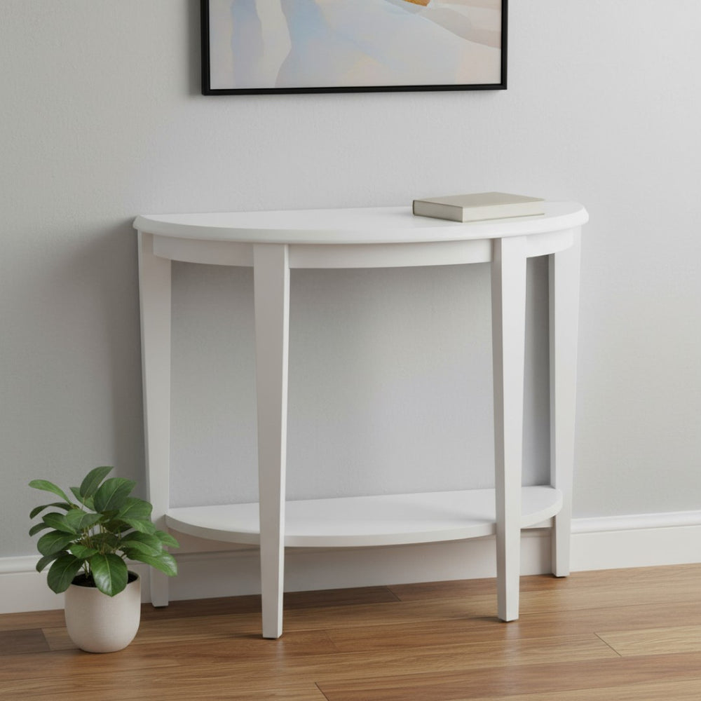 HomeRoots 33" White End Table with Shelf - Stylish, Versatile Nightstand for Living Room, Bedroom & More! 332816