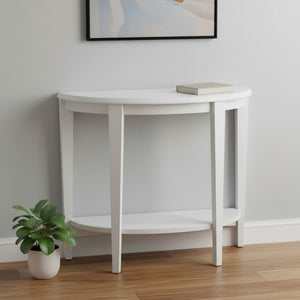 HomeRoots 33" White End Table with Shelf - Stylish, Versatile Nightstand for Living Room, Bedroom & More! 332816
