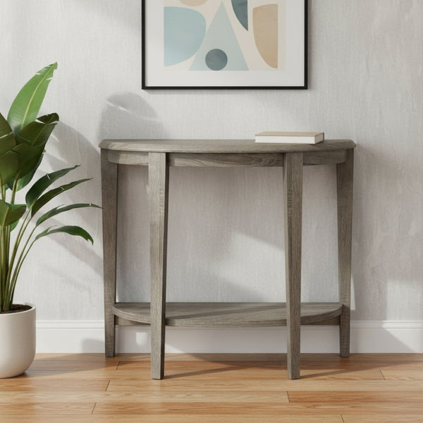 HomeRoots 33" Deep Taupe End Table - Stylish Accent with Shelf for Storage, Perfect for Small Spaces & Decor 332817