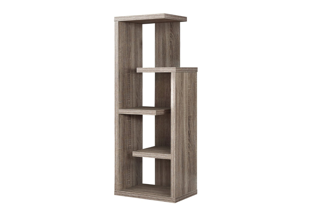 HomeRoots Taupe Wood Five-Tier Etagere Bookcase - Stylish Storage Solution for Modern Living Spaces & Decor 332830