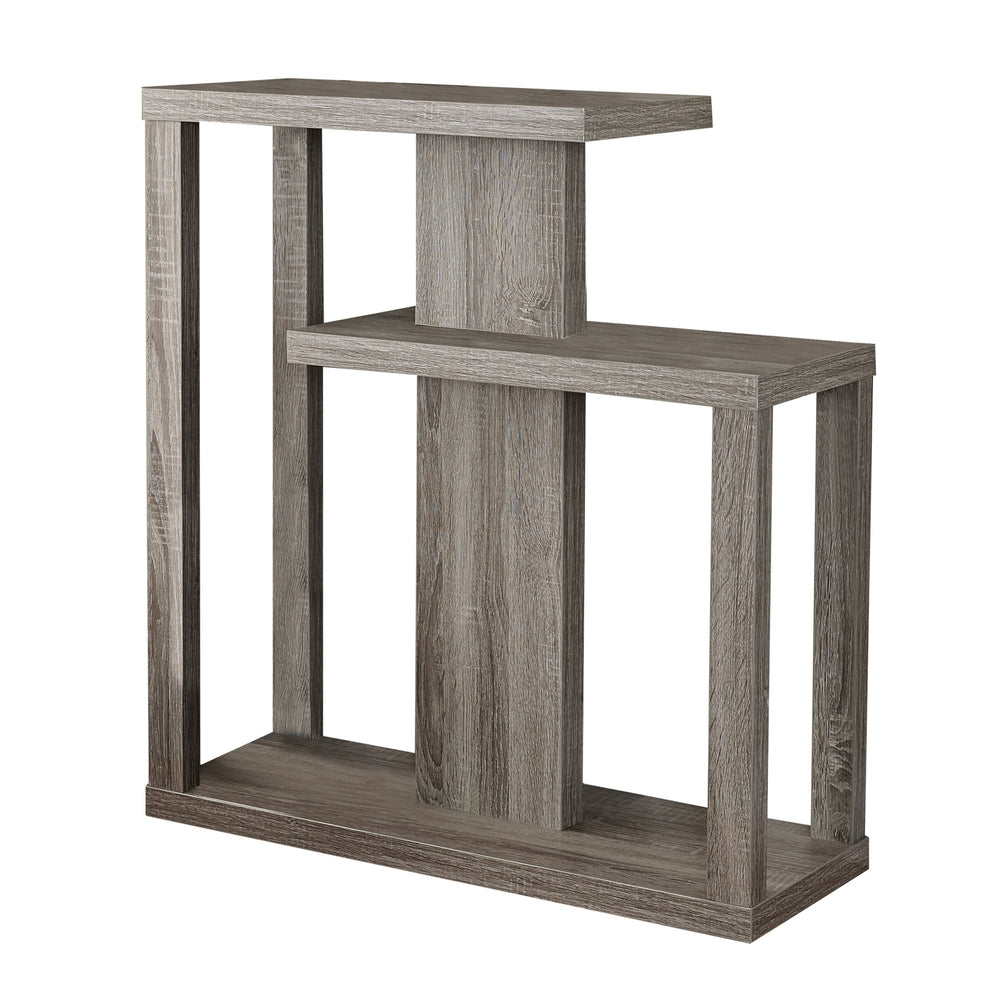 Homeroots 32" Taupe Free Form Floor Shelf Console Table With Storage   332833