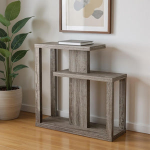 HomeRoots 32" Taupe Free-Form Console Table with Sculptural Base - Stylish Storage for Modern Living Spaces 332833