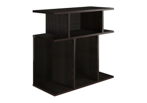 HomeRoots 24" Brown Wood End Table with Six Open Shelves - Stylish, Compact Storage for Any Room Decor 332835