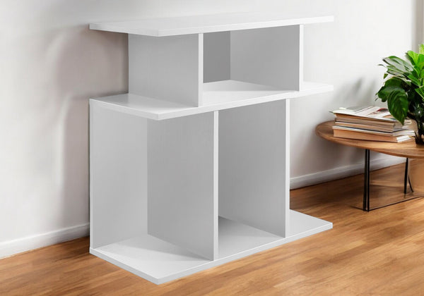 Homeroots 24" White Wood End Table With 6   332836