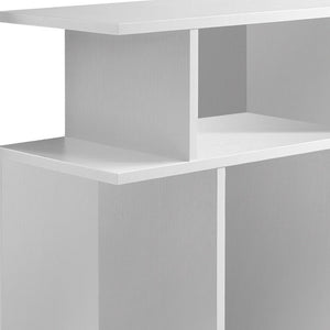 HomeRoots 24" White Wood End Table - Stylish Compact Design with 6 Open Shelves for Smart Storage Solutions 332836