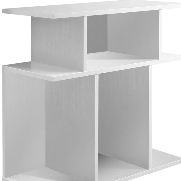 Homeroots 24" White Wood End Table With 6   332836