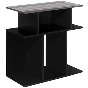 Homeroots 24" Black And Gray Wood End Table With 6   332838