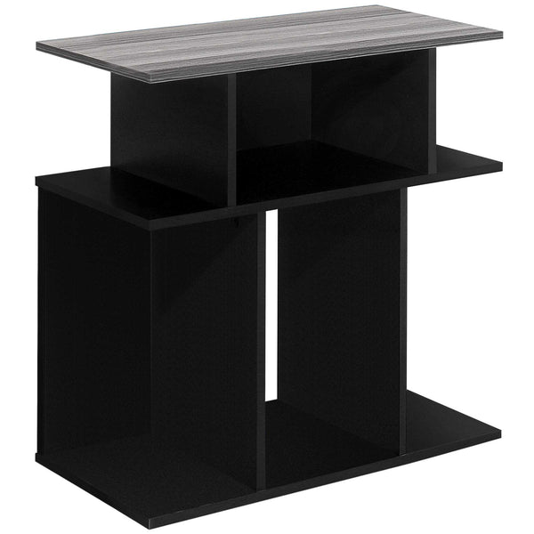 Homeroots 24" Black And Gray Wood End Table With 6   332838