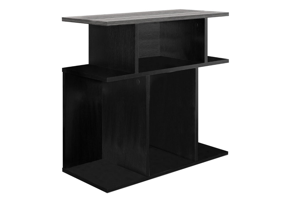 HomeRoots 24" Gray and Black End Table with 6 Shelves - Stylish Storage Solution for Modern Living Spaces 332838