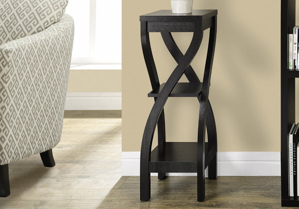 HomeRoots 32" Stylish Wood Square End Table with Two Open Shelves for Modern Living Room or Bedroom Use Cappuccino 332839