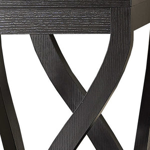 Homeroots 32" Dark Brown Wood Square End Table With Two Shelves Cappuccino  332839