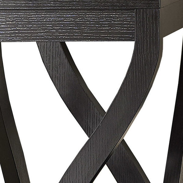 Homeroots 32" Dark Brown Wood Square End Table With Two Shelves Cappuccino  332839