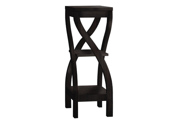 HomeRoots 32" Stylish Wood Square End Table with Two Open Shelves for Modern Living Room or Bedroom Use Cappuccino 332839