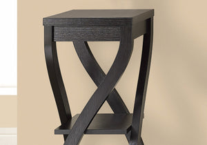 HomeRoots 32" Stylish Wood Square End Table with Two Open Shelves for Modern Living Room or Bedroom Use Cappuccino 332839