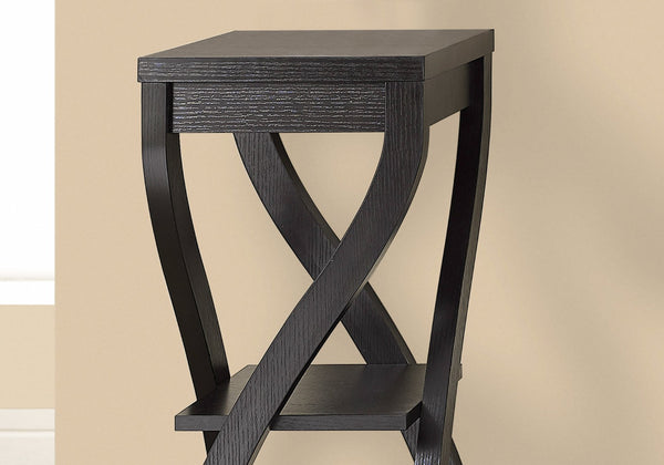 HomeRoots 32" Stylish Wood Square End Table with Two Open Shelves for Modern Living Room or Bedroom Use Cappuccino 332839