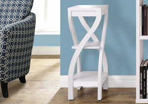 HomeRoots 32" Stylish Wood Square End Table with Two Open Shelves for Modern Living Room or Bedroom Use White 332840