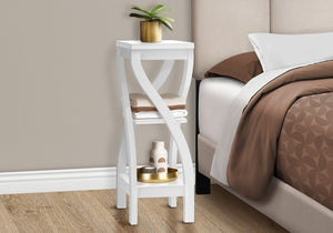 HomeRoots 32" Stylish Wood Square End Table with Two Open Shelves for Modern Living Room or Bedroom Use White 332840