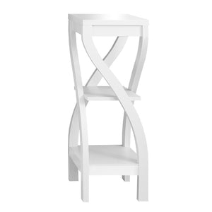 HomeRoots 32" Stylish Wood Square End Table with Two Open Shelves for Modern Living Room or Bedroom Use White 332840