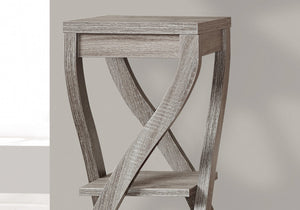 HomeRoots 32" Stylish Wood Square End Table with Two Open Shelves for Modern Living Room or Bedroom Use Dark Taupe 332841