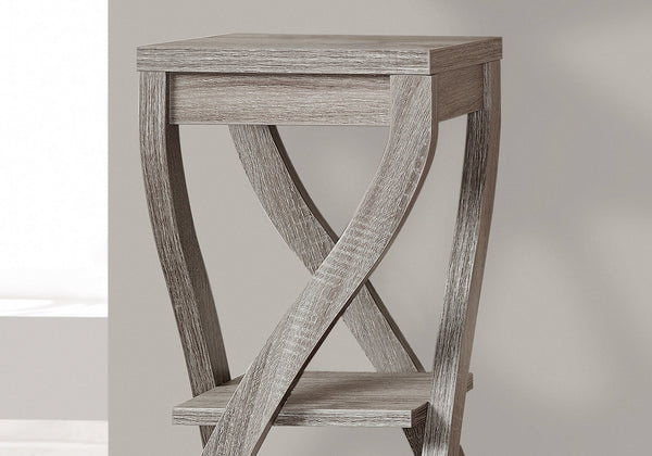 Homeroots 32" Deep Taupe Wood Square End Table With Two Shelves Dark Taupe  332841