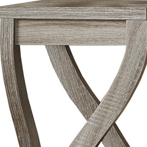 Homeroots 32" Deep Taupe Wood Square End Table With Two Shelves Dark Taupe  332841