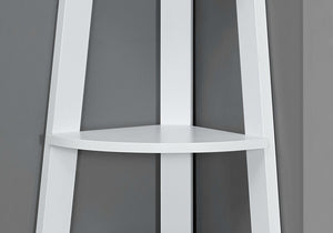 Homeroots 71" White Wood Corner Bookcase White  332852