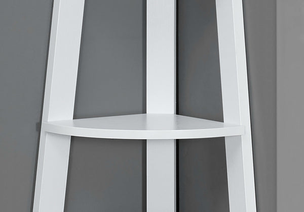 Homeroots 71" White Wood Corner Bookcase White  332852