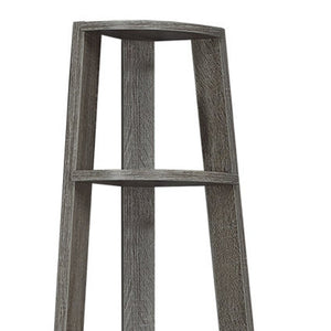 HomeRoots 71" Espresso Wood Five-Tier Corner Bookcase for Stylish Storage and Display in Any Room Dark Taupe 332853