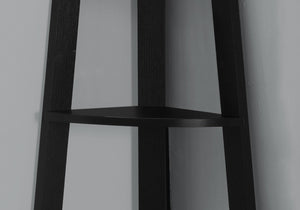 HomeRoots 71" Espresso Wood Five-Tier Corner Bookcase for Stylish Storage and Display in Any Room Black 332855