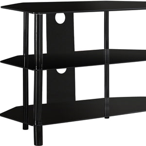 Homeroots 36" Black Metal Open Shelving Tv Stand  Metal 332857
