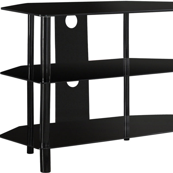 Homeroots 36" Black Metal Open Shelving Tv Stand  Metal 332857