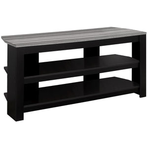 Homeroots 42" Black And Gray Open Shelving Tv Stand Black,Grey Manufactured Wood 332877