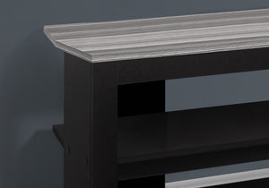 HomeRoots 42" Modern Open Shelving TV Stand - Versatile Console Table with Stylish Two-Tone Design for Any Room Black,Grey 332877