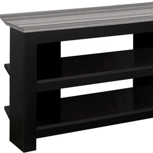 Homeroots 42" Black And Gray Open Shelving Tv Stand Black,Grey Manufactured Wood 332877