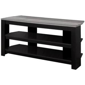 Homeroots 42" Black And Gray Open Shelving Tv Stand Black,Grey Manufactured Wood 332877