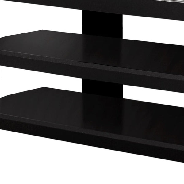 HomeRoots 42" Modern Open Shelving TV Stand - Versatile Console Table with Stylish Two-Tone Design for Any Room Black,Grey 332877