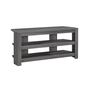 Homeroots 42" Ash Gray Open Shelving Tv Stand Grey Manufactured Wood 332878