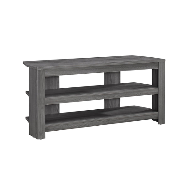 Homeroots 42" Ash Gray Open Shelving Tv Stand Grey Manufactured Wood 332878